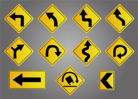 Directional Arrow Metal Labels